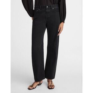 Madewell The Petite Darted Barrel-Leg Jean Womens 27P Washed Black Rigid NWT